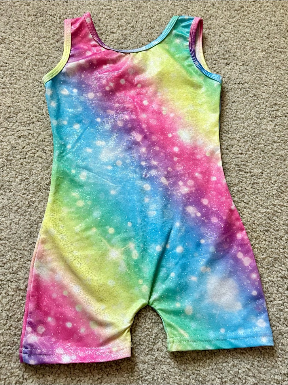 Rainbow Galaxy Sleeveless gymnastics Romper size 3T